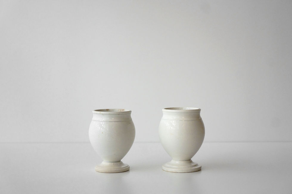 Thumbnail: Mustard or Cream Pot / Gien? Creil? Arnoux? / 1840- FRANCE