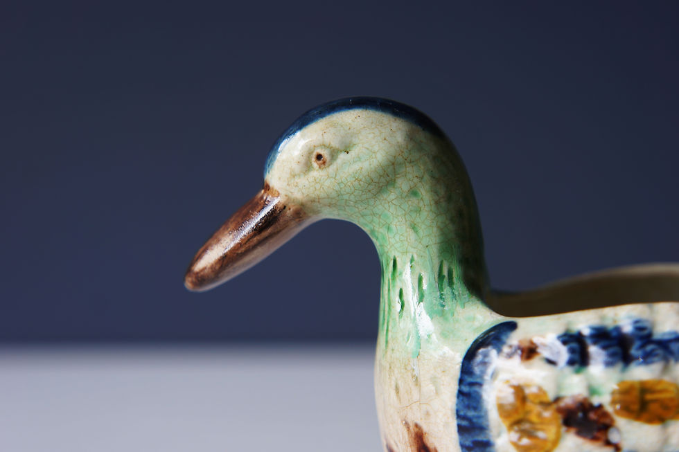 Thumbnail: Rare Prattware Sauceboat / Duck / Staffordshire or Yorkshire / 1780-1800 ENGLAND