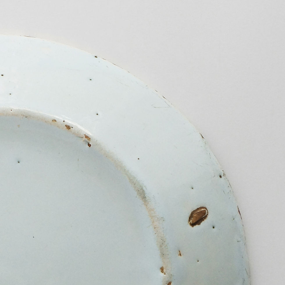 Thumbnail: Rare Faience Chinoiserie Plate / Rouen / Late1600s FRANCE