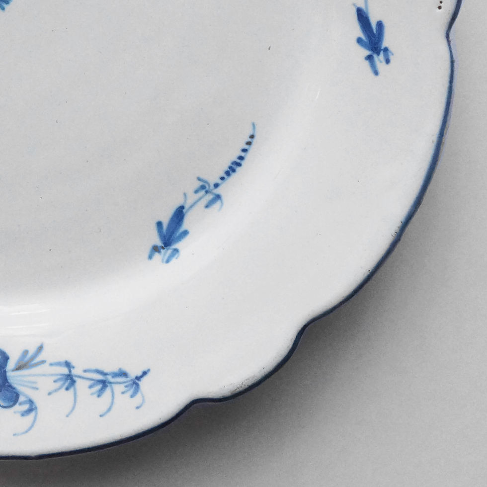 Thumbnail: Twig Plate / Faience / 1700s LUXEMBOURG or FRANCE