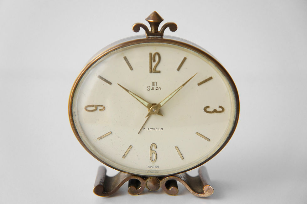 Thumbnail: Art Deco Table Alarm Clock / UTI SWIZA / -1930 SWISS