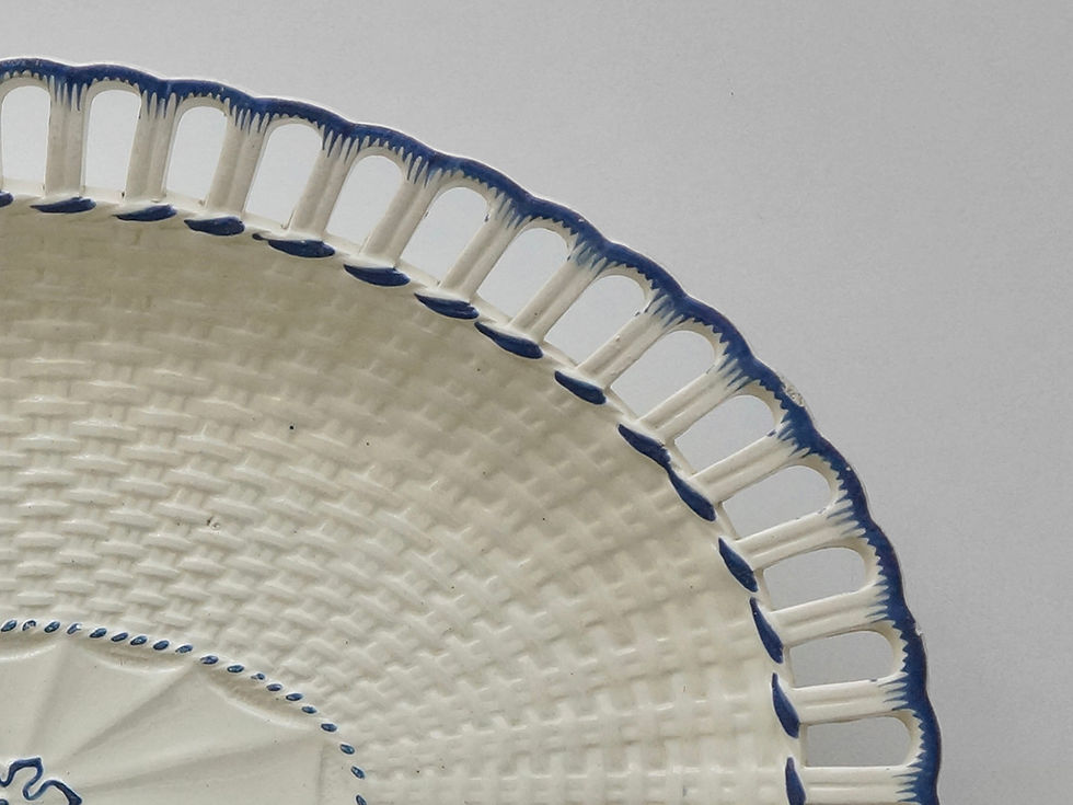 Thumbnail: Oval Basket Plate / Creamware / 1780- ENGLAND