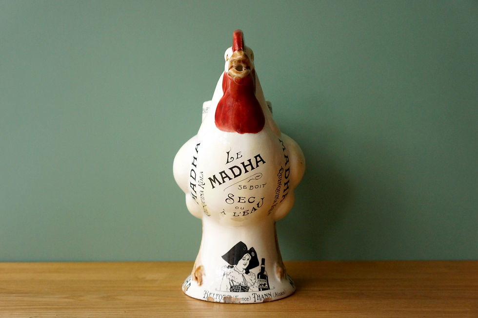 Thumbnail: Rare Large Jug with Advertising / Coq / Sarreguemines / 1910s FRANCE