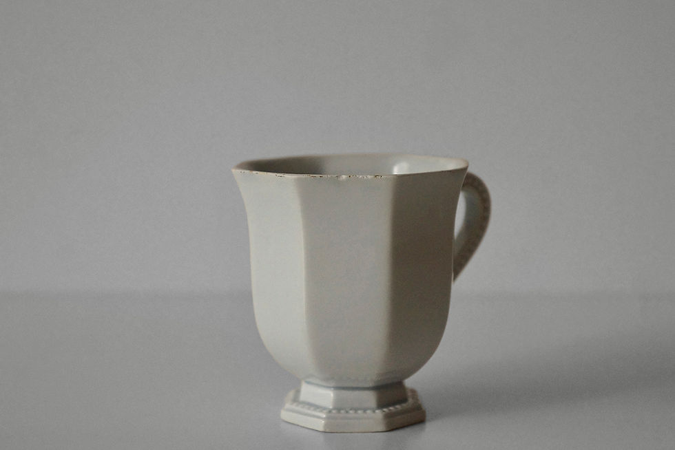 Thumbnail: Coffee Cup & Saucer / Creil et Montereau ② / Pale Blue / 1890-1920 FRANCE