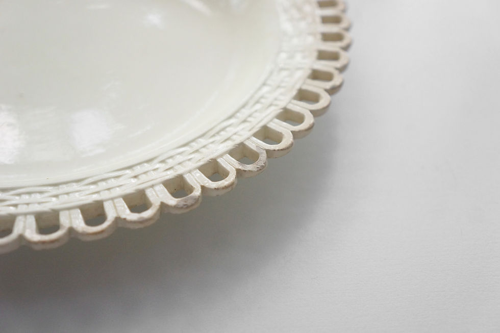 Thumbnail: Creamware Basket Plate / Leeds？ / 1780- ENGLAND