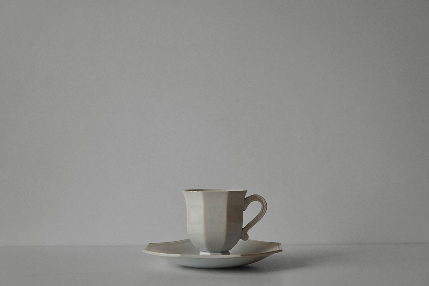 Coffee Cup & Saucer / Creil et Montereau ② / Pale Blue / 1890-1920 FRANCE