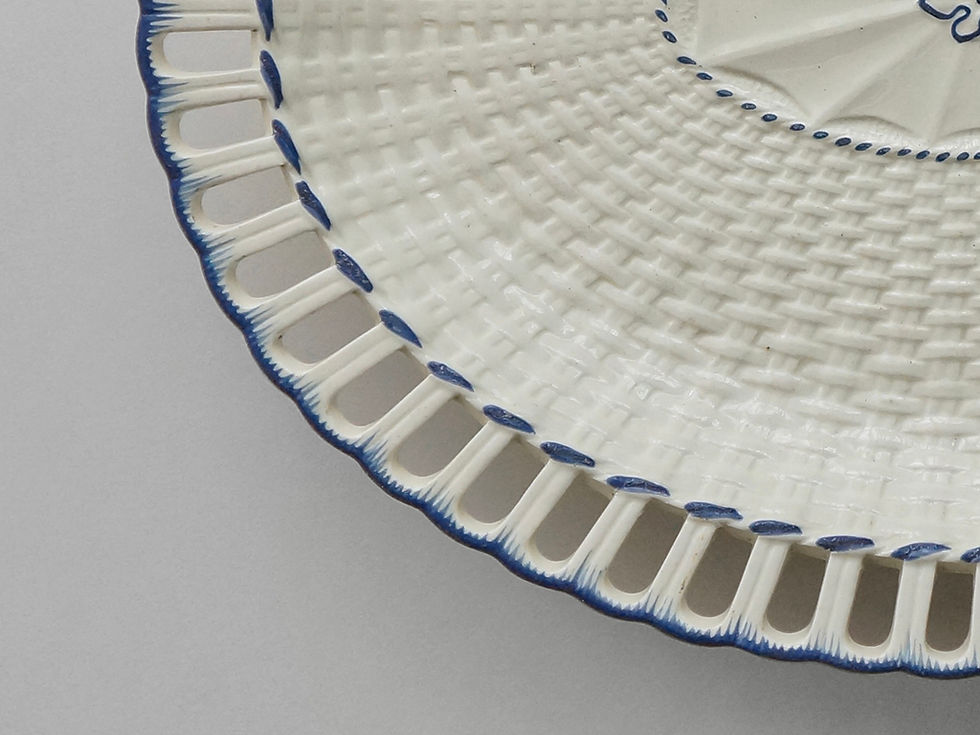 Thumbnail: Oval Basket Plate / Creamware / 1780- ENGLAND