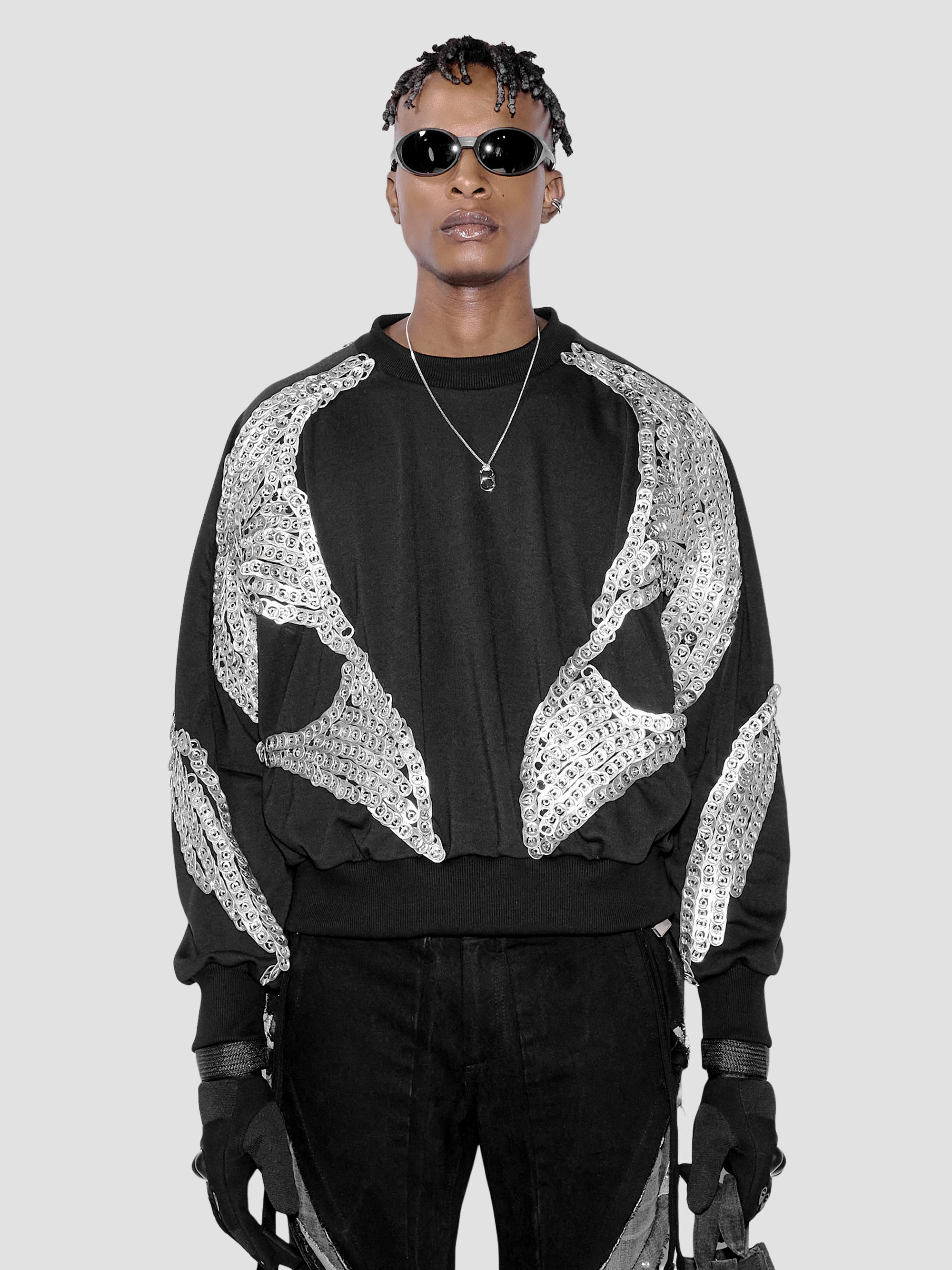 Silver Strike Can Tab Sweater