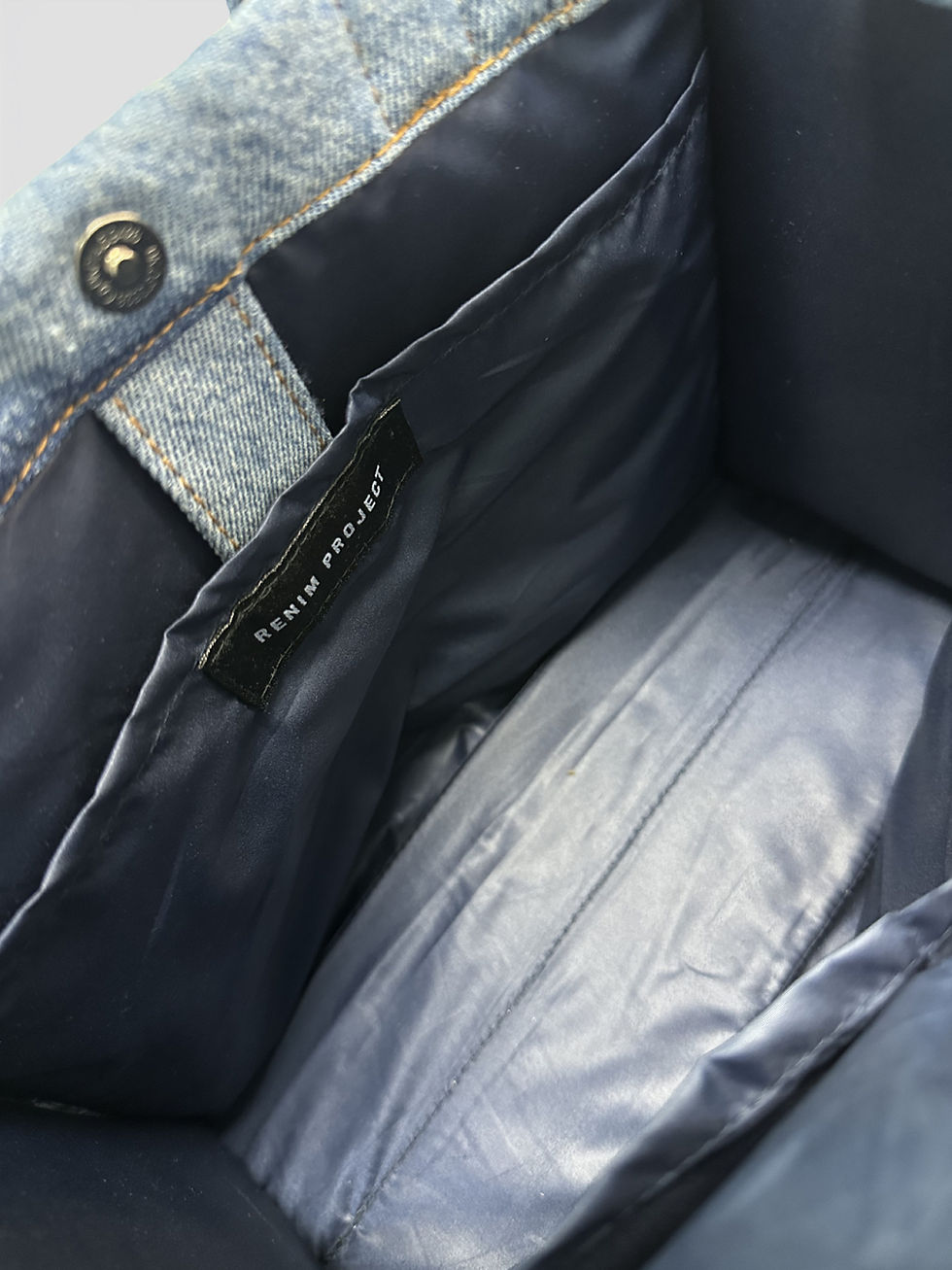 Thumbnail: Rigid Medium Denim Tote Bag - Indigo