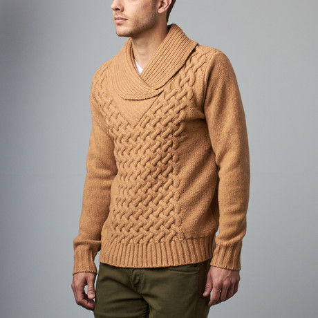 Thumbnail: Australian Merino Big Shawl Collar Pullover