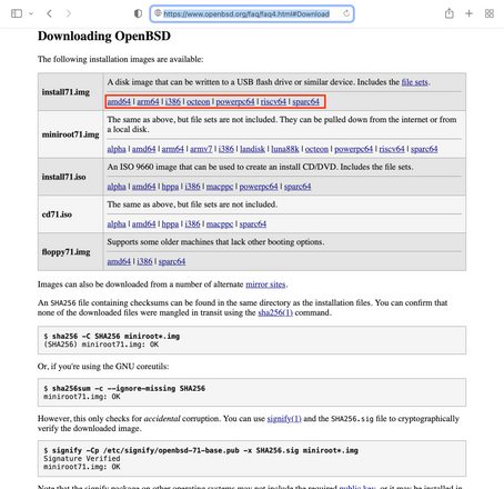 Installing OpenBSD 7.1