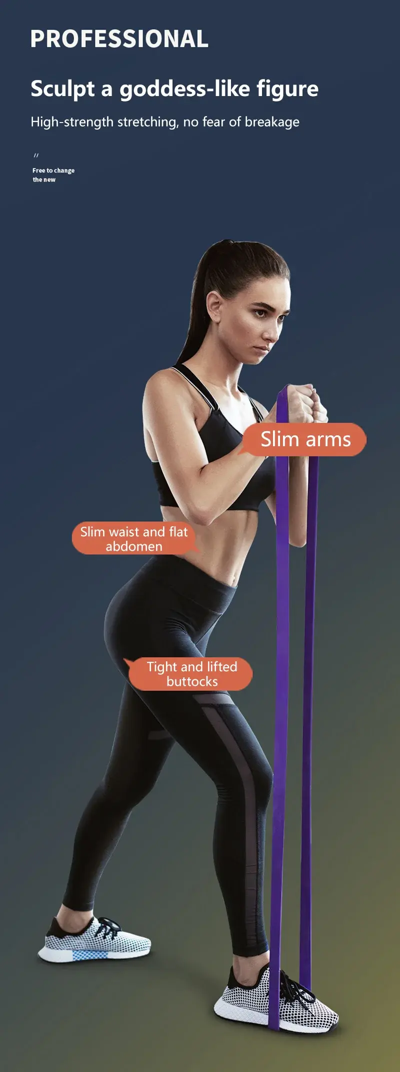 Thumbnail: New Fitness Resistance Band Arm/Leg/Back/Abdomen Training Equipment Tough Latex 