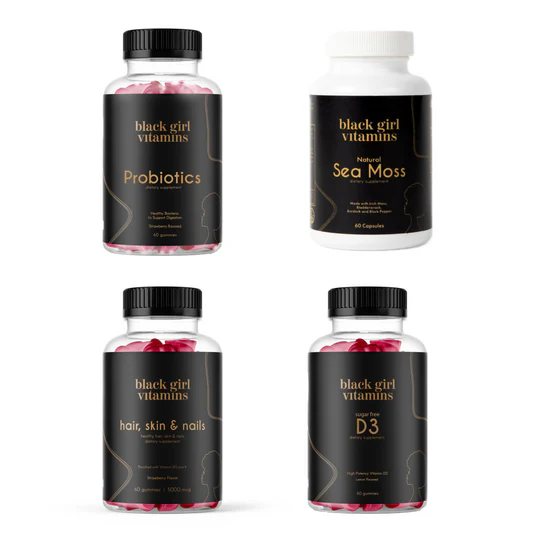 Black Girl Vitamins Complete Wellness Essentials Bundle of 4