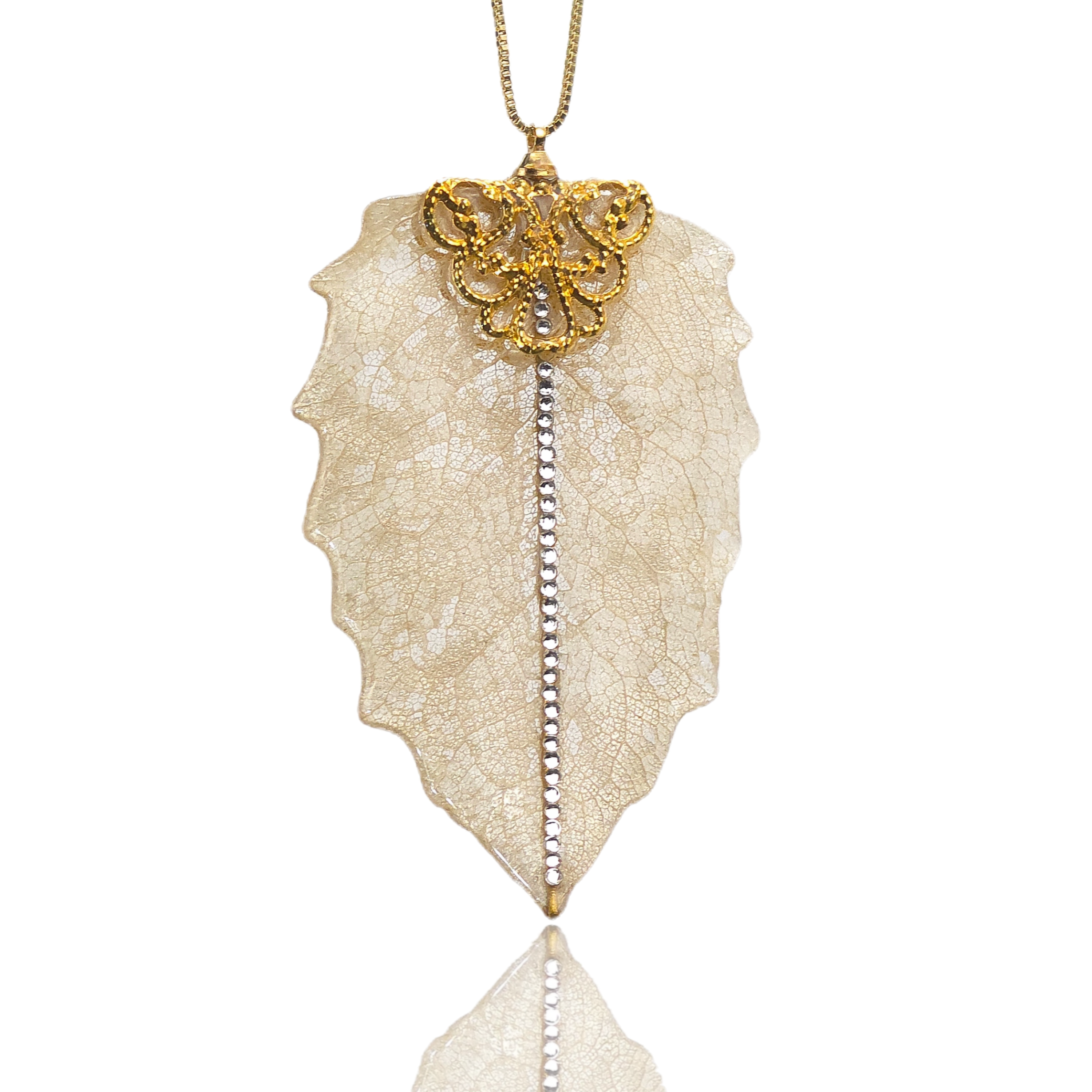 Holly Leaf — Diamond Crystal Spine in Gold — No. 01