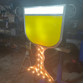 Back lit schooner with bulbs
