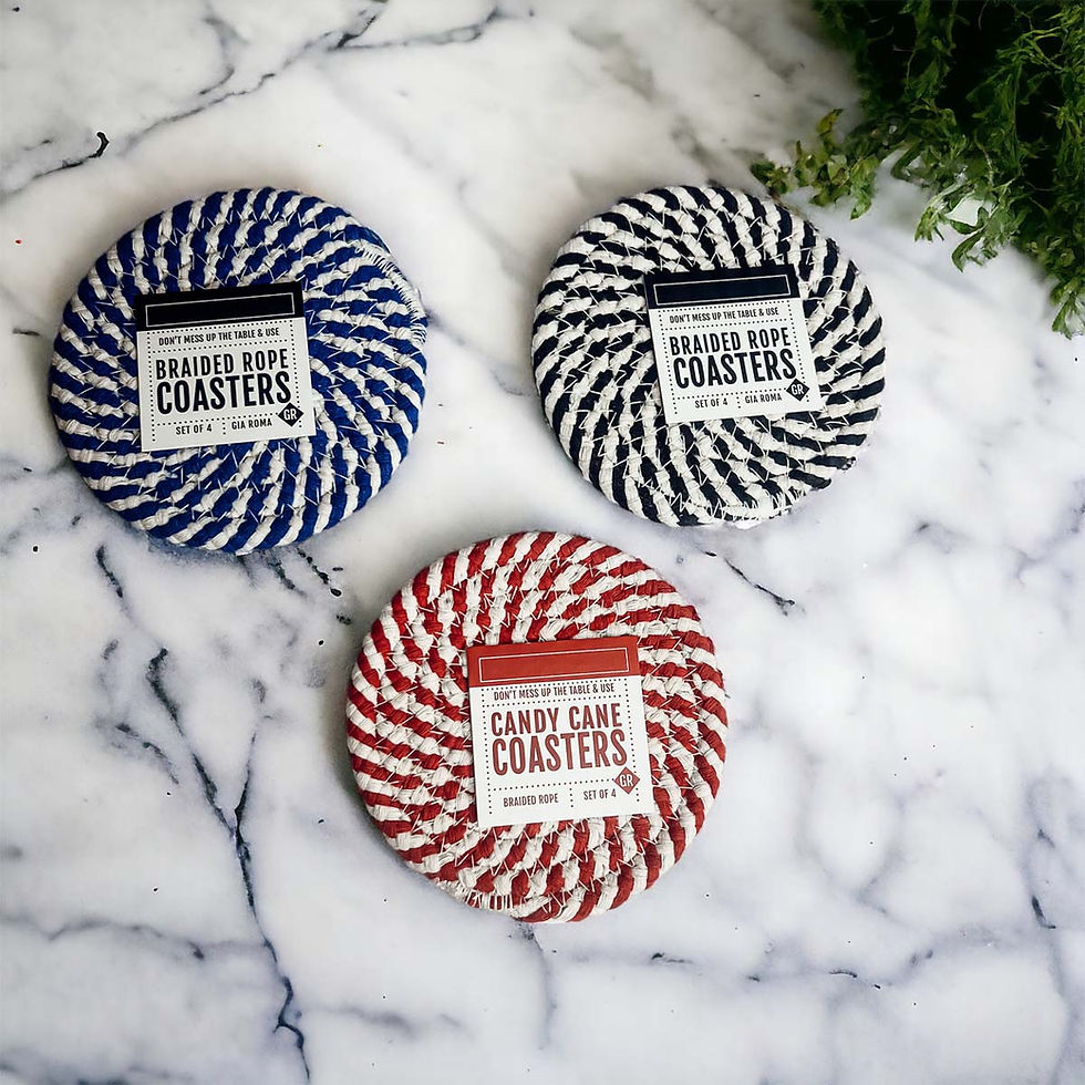 Thumbnail: Black Braided Coaster Set (4pk)