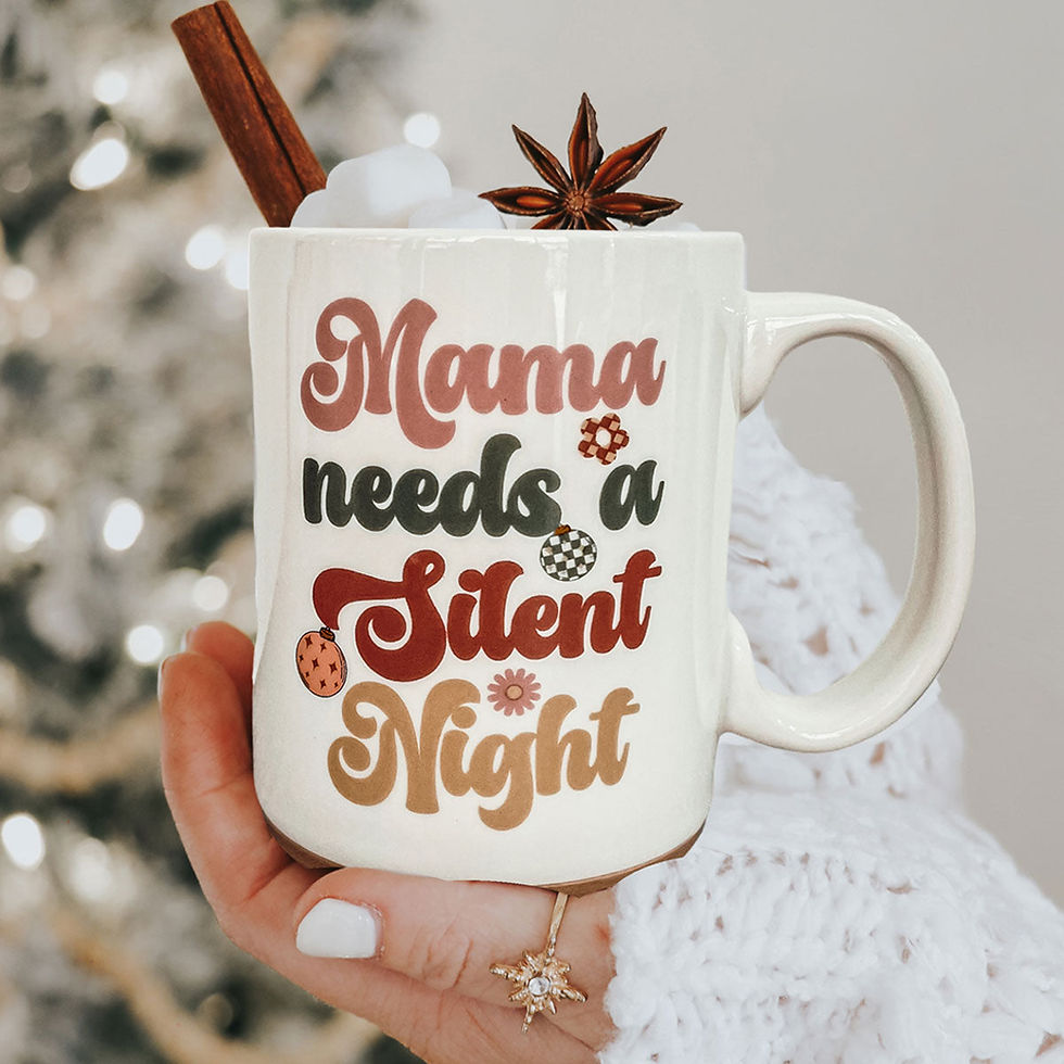 Retro Silent Night Christmas Mug