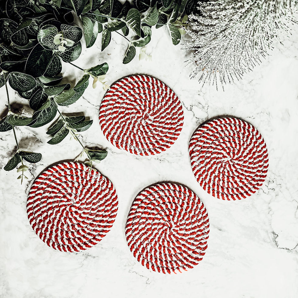 Thumbnail: Blue Braided Coaster Set 4pk