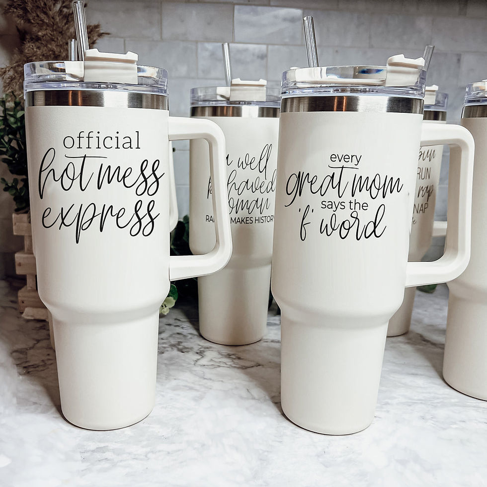 Thumbnail: Official Hot Mess Express 40oz Tumbler | Insulated Mug Cream
