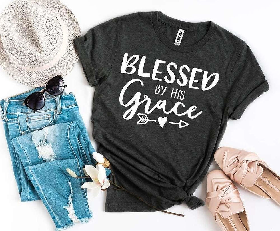 Thumbnail: Blessed by His Grace Christian T-shirt