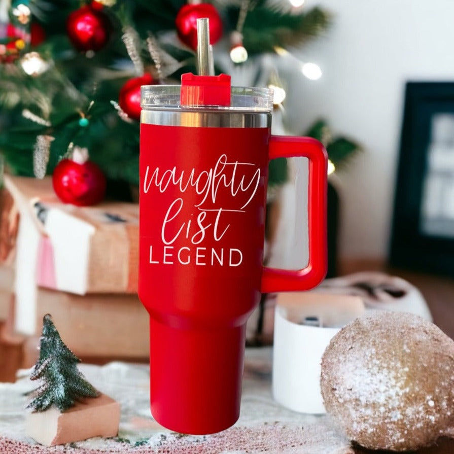 Thumbnail: Naughty Legend 40oz Christmas Tumbler – Funny Holiday Cup