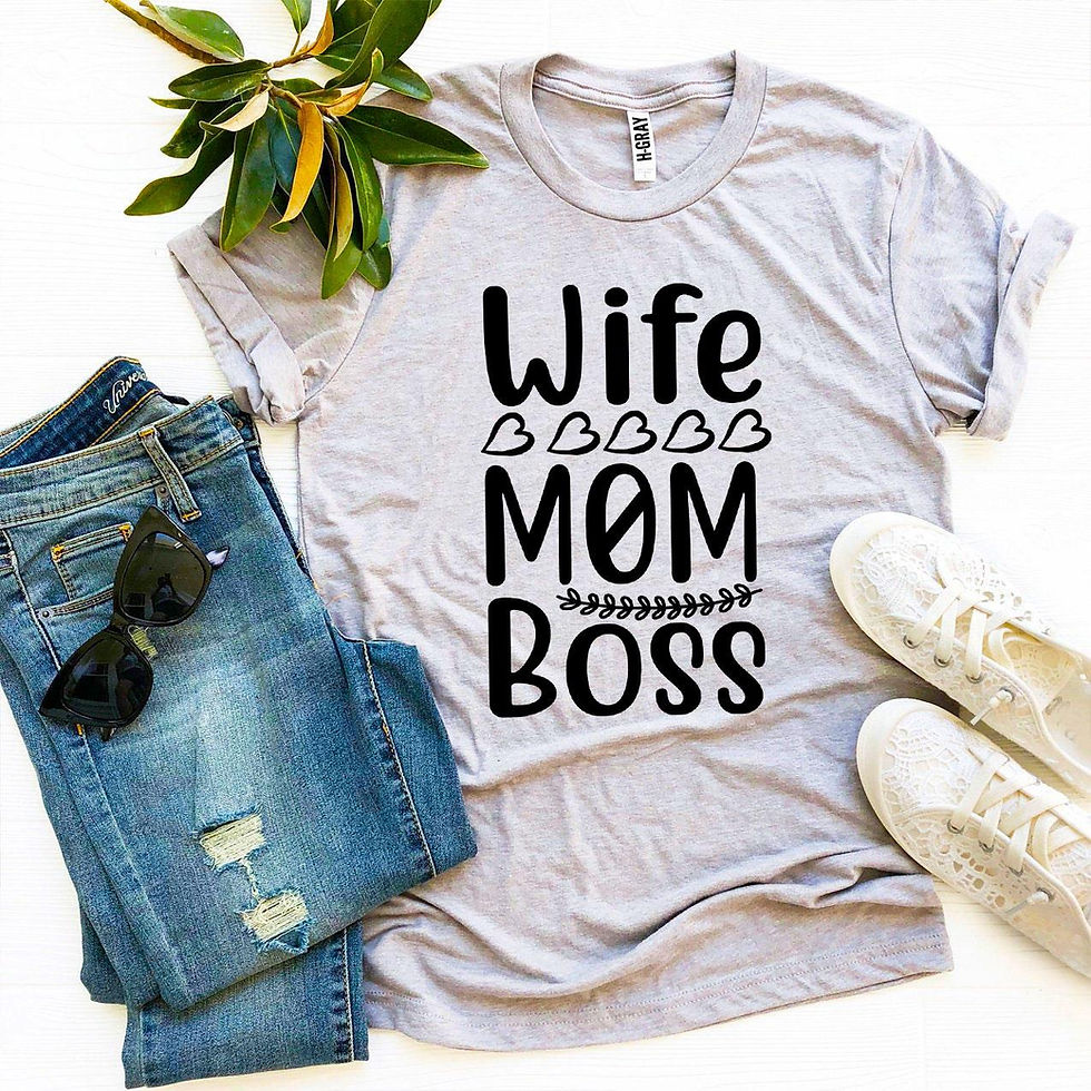 Bella Canvas t-shirt with “Wife Mom Boss” design – empowering gift for women