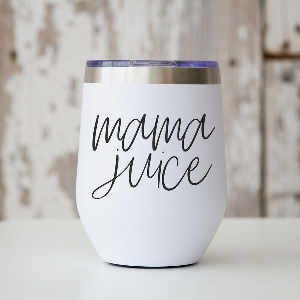 Thumbnail: White 12oz tumbler with “Mama Juice” text – funny wine mug for moms