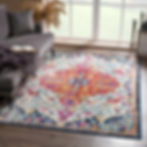New Bodrum Area Rug featuring a traditional floral medallion design with vibrant colors and intricate detailing.