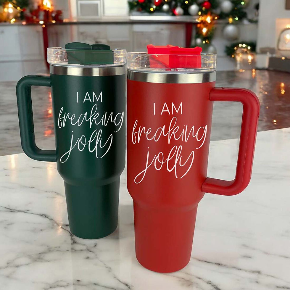 jolly 40oz christmas tumbler with lid and straw