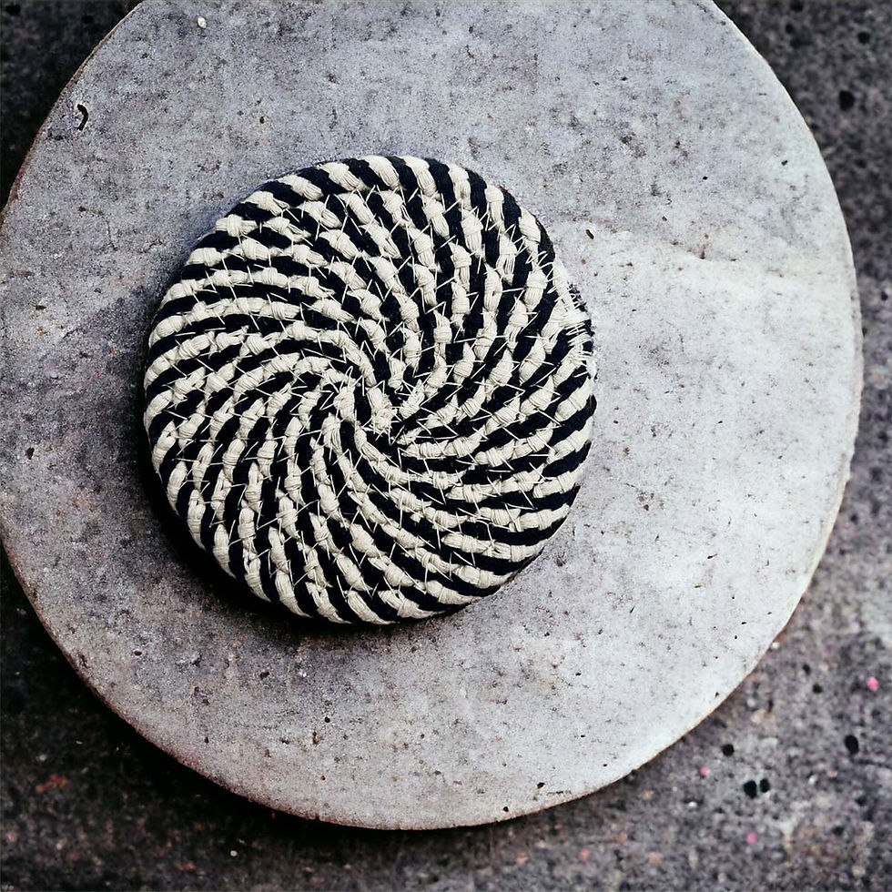 Thumbnail: Black Braided Coaster Set (4pk)