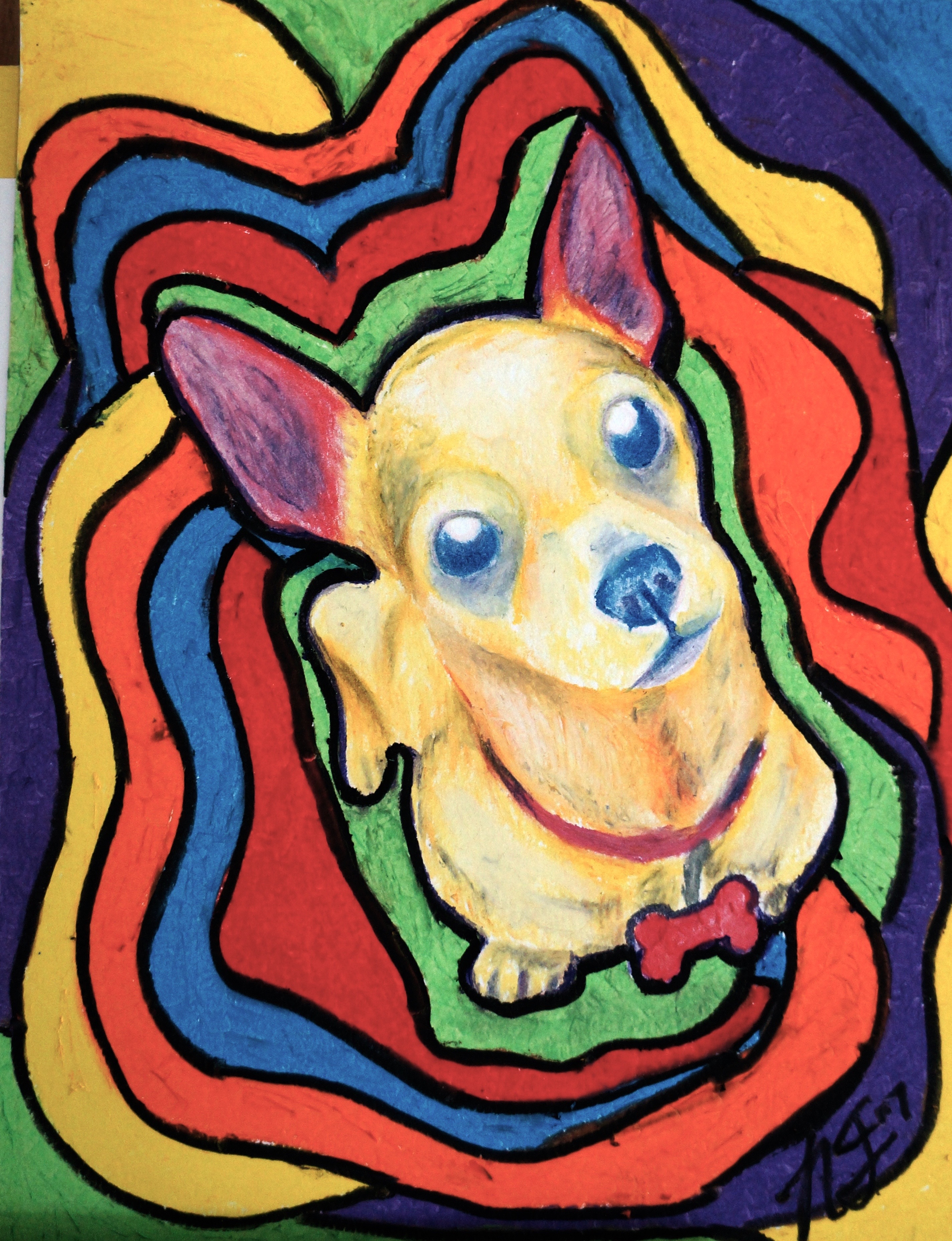 Oil Pastel Chihuahua