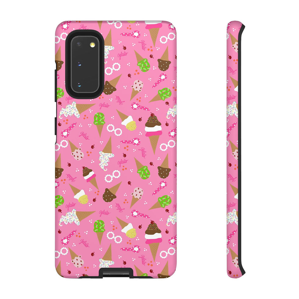 Thumbnail: Ice Cream Cones Pink Samsung Series Phone Case for Tough Protection, Style