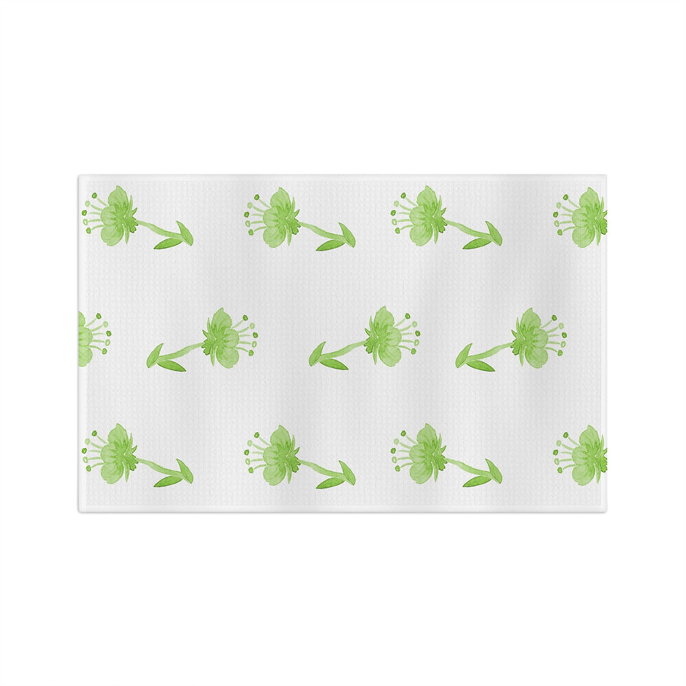 Thumbnail: Tea Towel Poppy Design Hillside Green