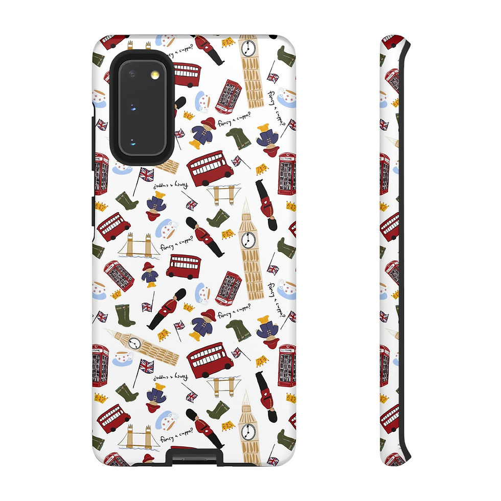 Thumbnail: British Icons Design White Samsung Series Phone Case for Tough Protection, Style
