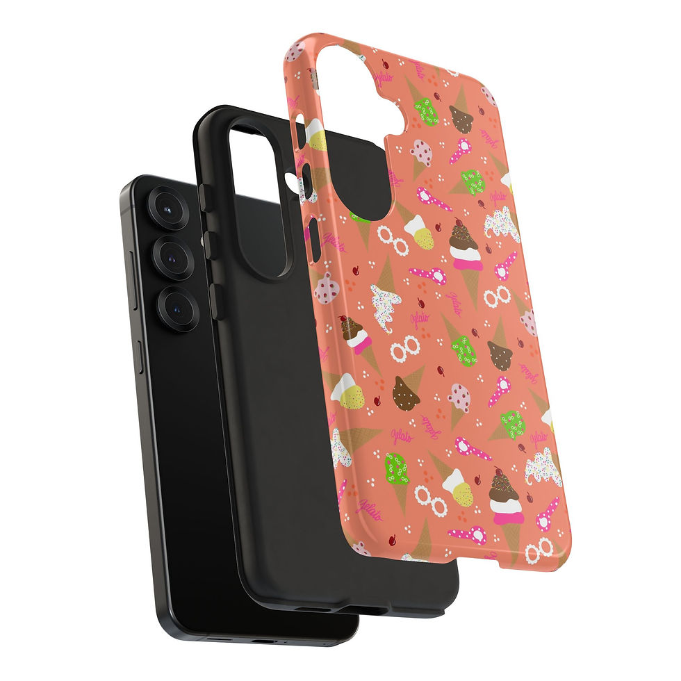 Thumbnail: Ice Cream Cones Orange Samsung Series Phone Case for Tough Protection, Style
