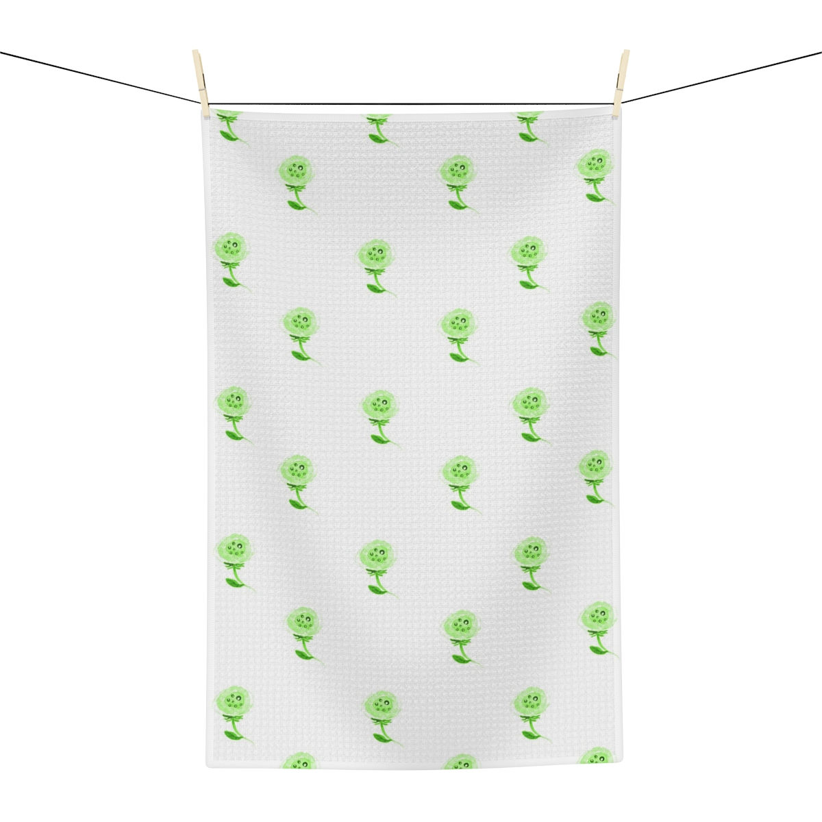 Microfiber Tea Towel Haley Floral Lime Green