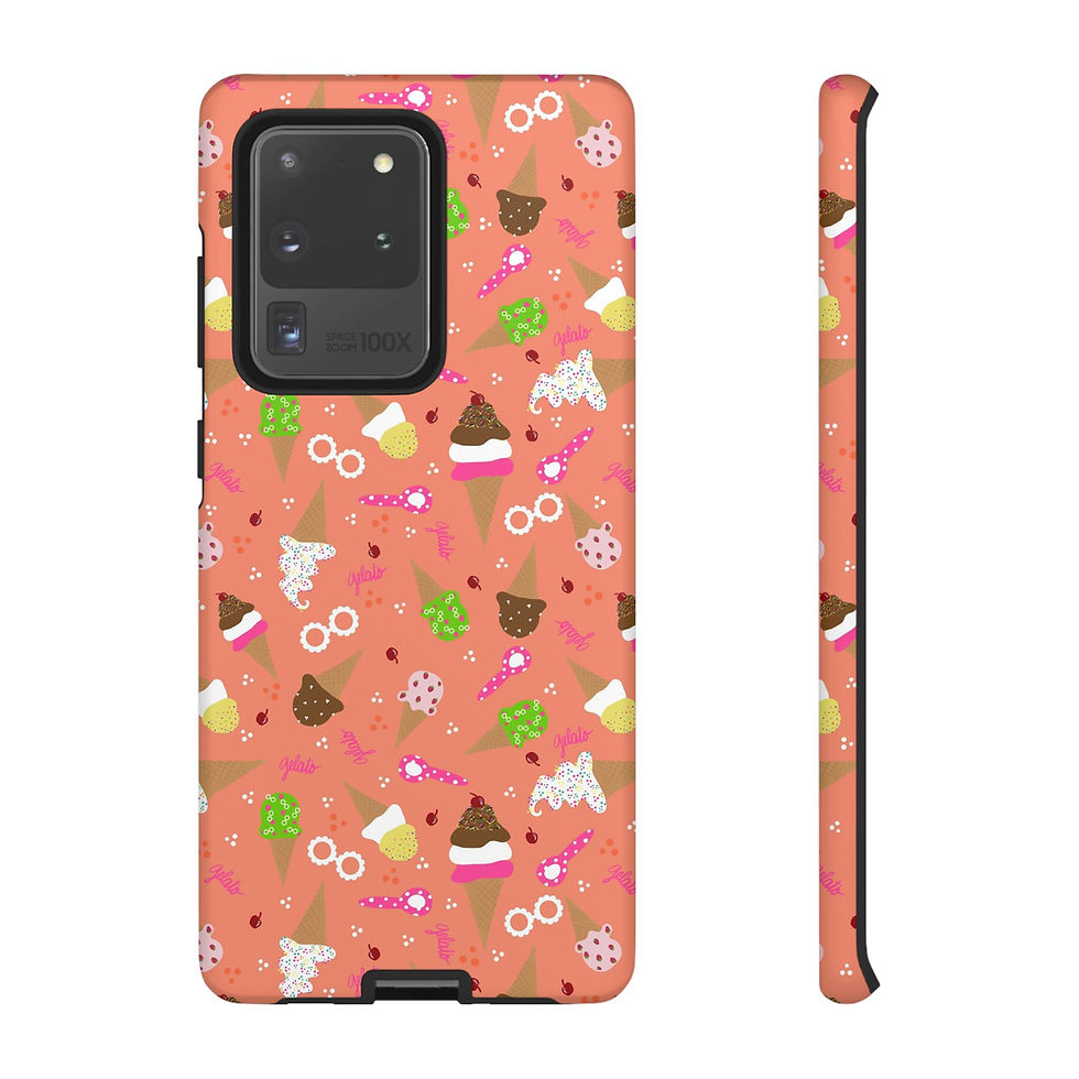 Thumbnail: Ice Cream Cones Orange Samsung Series Phone Case for Tough Protection, Style
