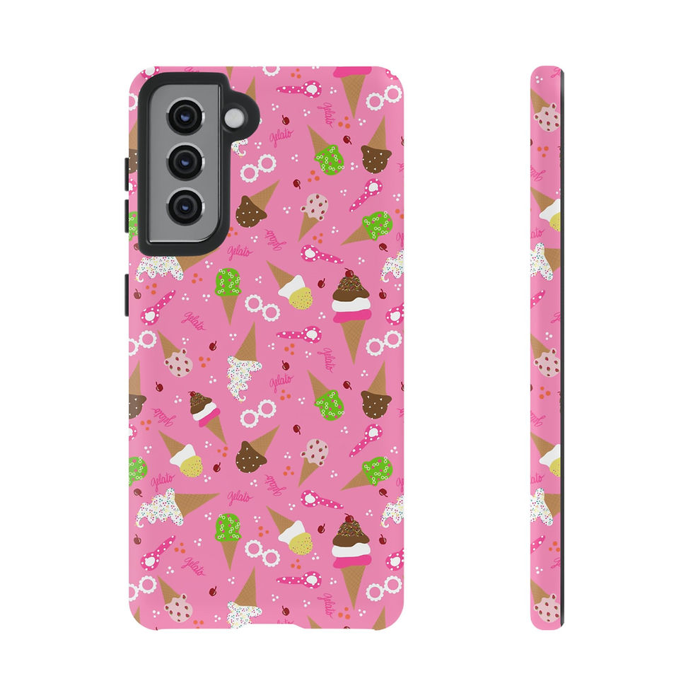 Thumbnail: Ice Cream Cones Pink Samsung Series Phone Case for Tough Protection, Style