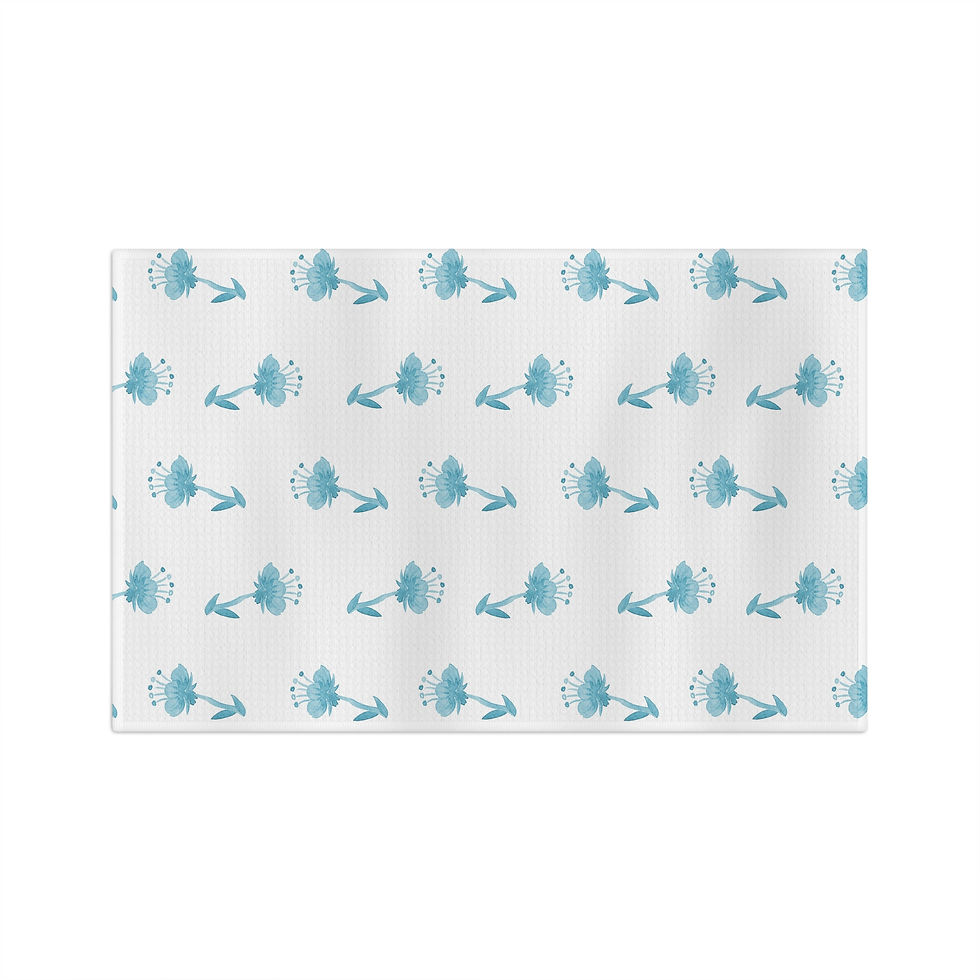 Thumbnail: Tea Towel Poppy Design Lake Blue