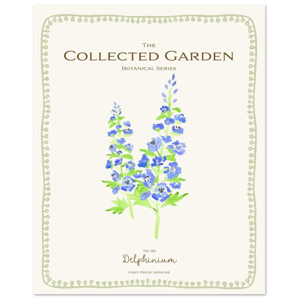 Collected Garden No. 05 Delphinium Fine Art Print - Premium Matte Giclée Print