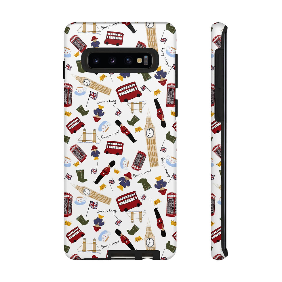 Thumbnail: British Icons Design White Samsung Series Phone Case for Tough Protection, Style