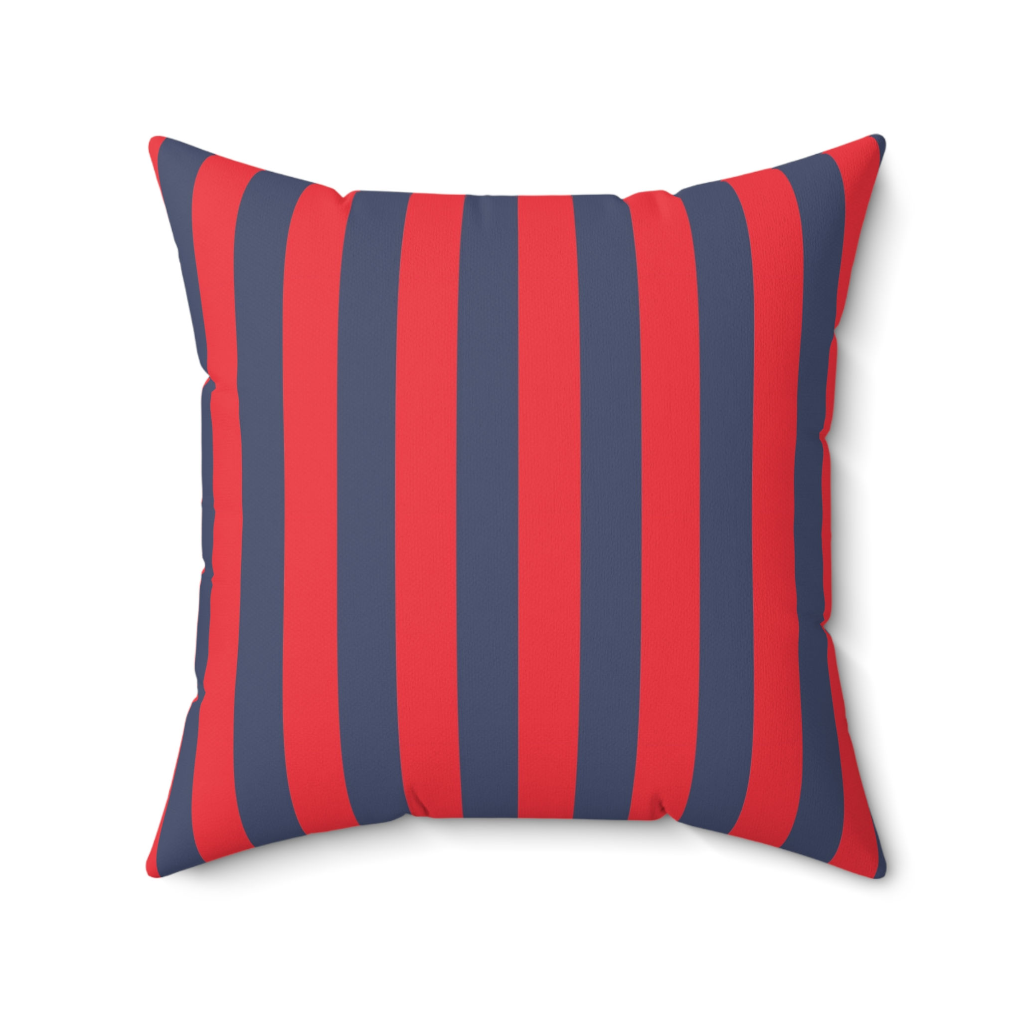 Custom Design Square Pillow Stripes Red and Navy