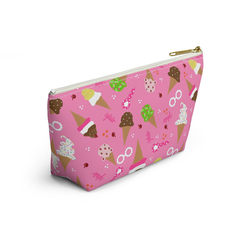 Thumbnail: Accessory Pouch, Perfect for Travel, Makeup, or Gifts Gelato Ice Cream Pink