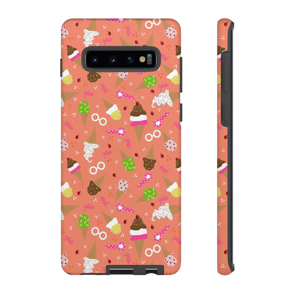 Thumbnail: Ice Cream Cones Orange Samsung Series Phone Case for Tough Protection, Style