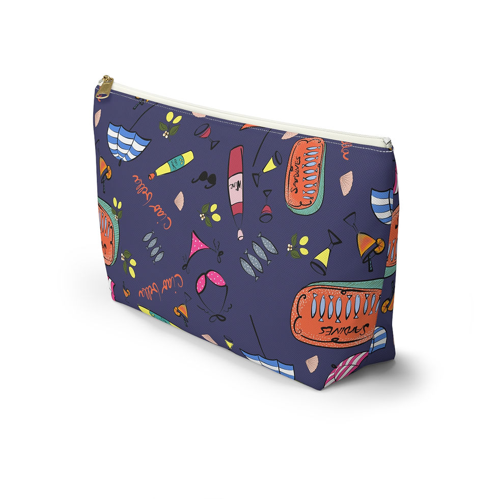 Thumbnail: Summer in Italy Accessory Pouch, Perfect for Travel, Makeup, or Gifts Navy