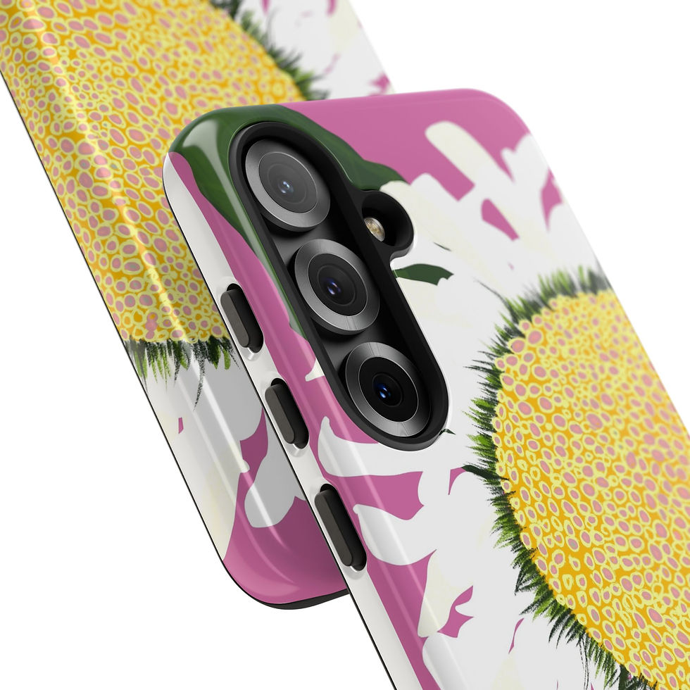 Thumbnail: Sunflower Design Pink Check Samsung Series Phone Case for Tough Protection Style