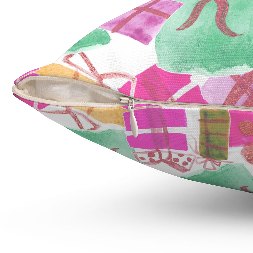 Thumbnail: Festive Gift Pattern Pillow — Colorful Celebrations Presents Throw Pillow