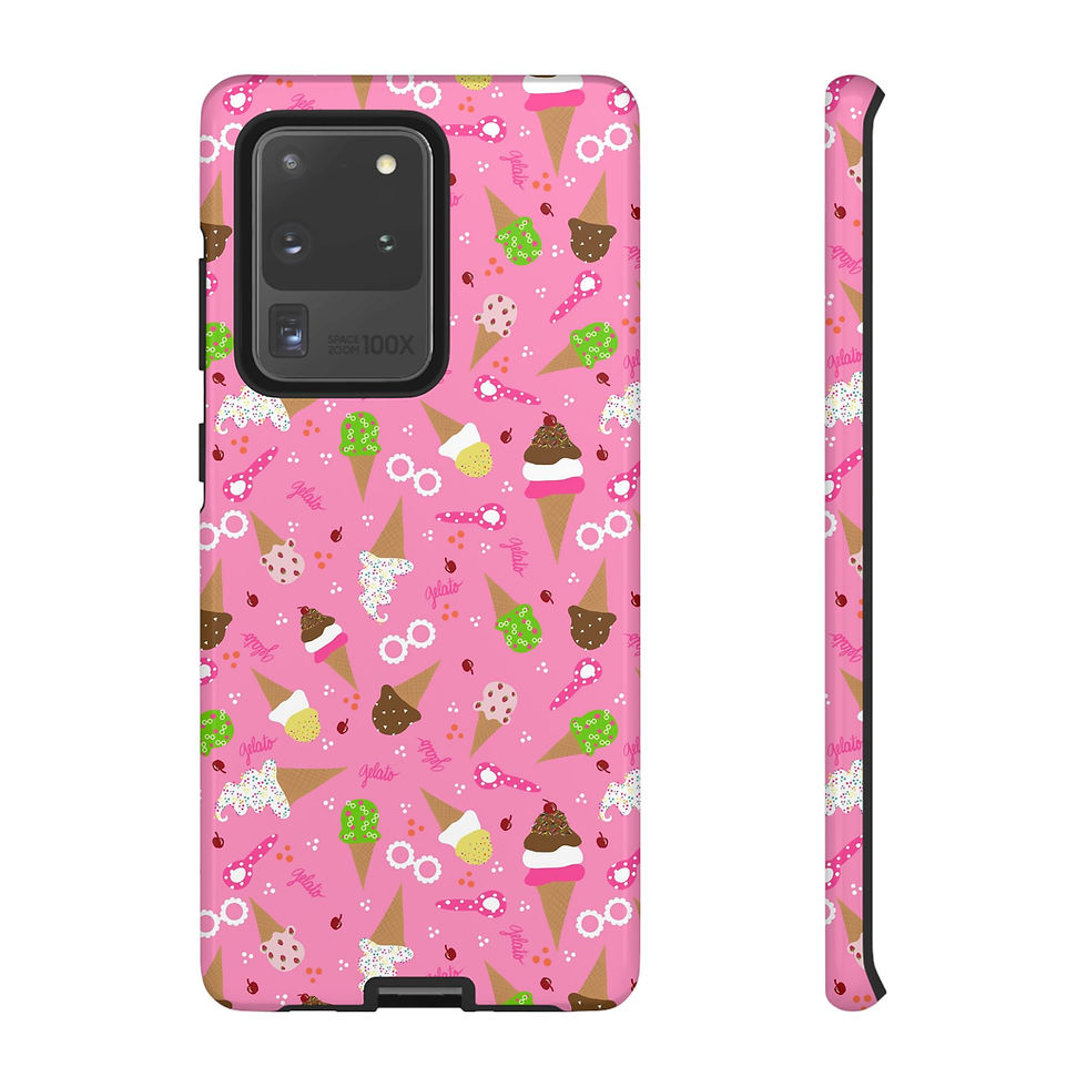 Thumbnail: Ice Cream Cones Pink Samsung Series Phone Case for Tough Protection, Style