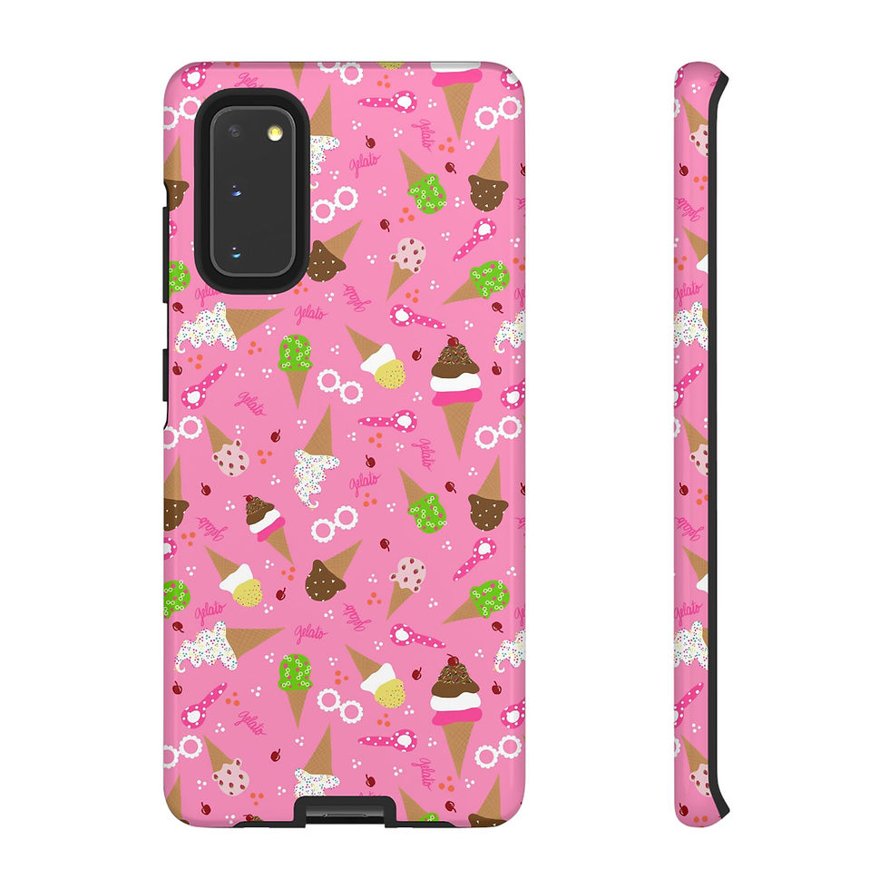 Thumbnail: Ice Cream Cones Pink Samsung Series Phone Case for Tough Protection, Style