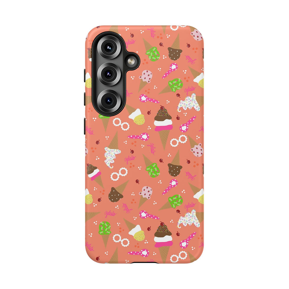 Thumbnail: Ice Cream Cones Orange Samsung Series Phone Case for Tough Protection, Style